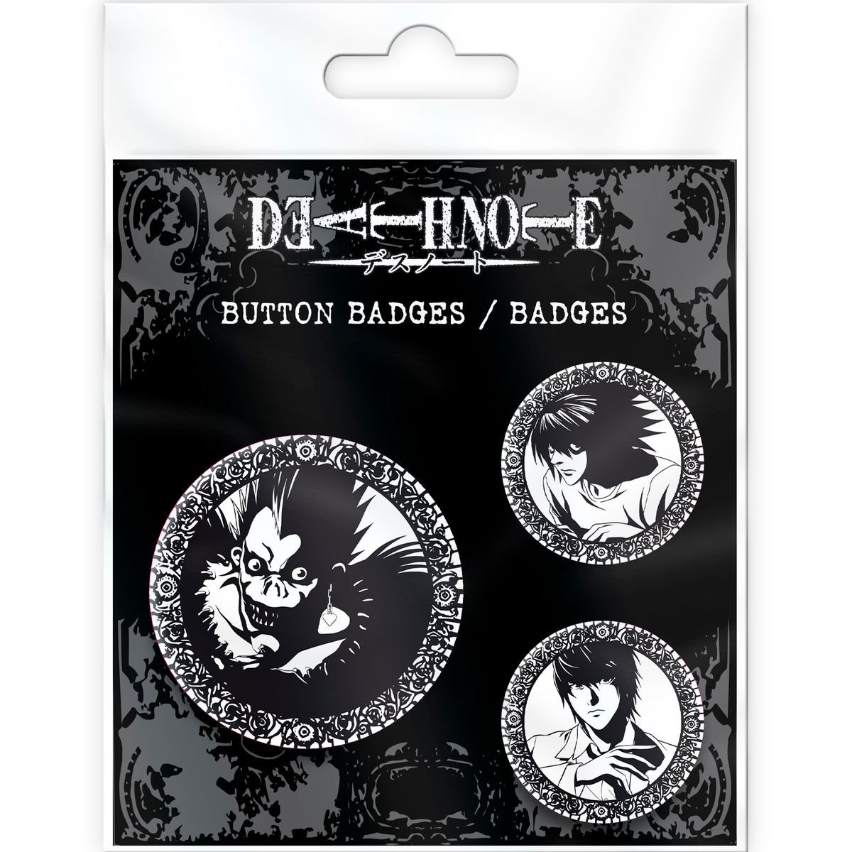 Death Note - Light, L & Ryuk - Pinssi/pinssit
