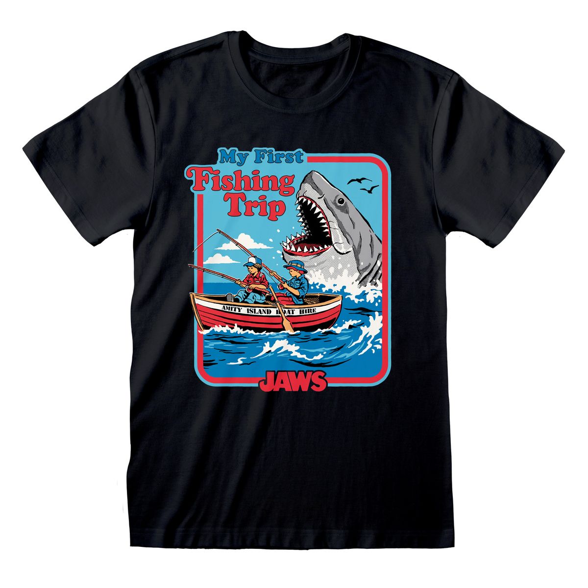 Steven Rhodes x Jaws - My First Fishing Trip - T-paita