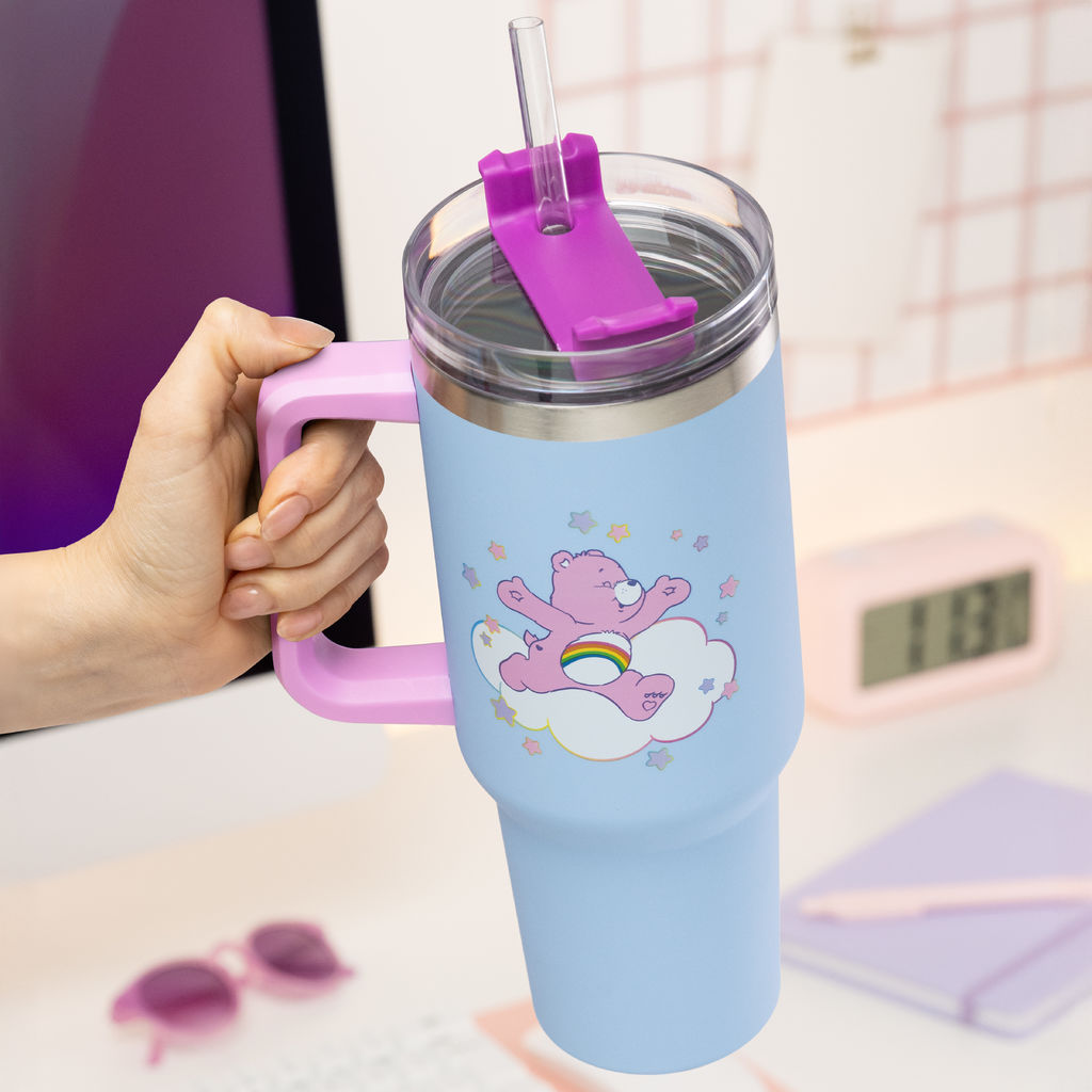 Care Bears - Cheer Bear - Isokokoinen termosmuki/matkamuki (n. 1200 ml)