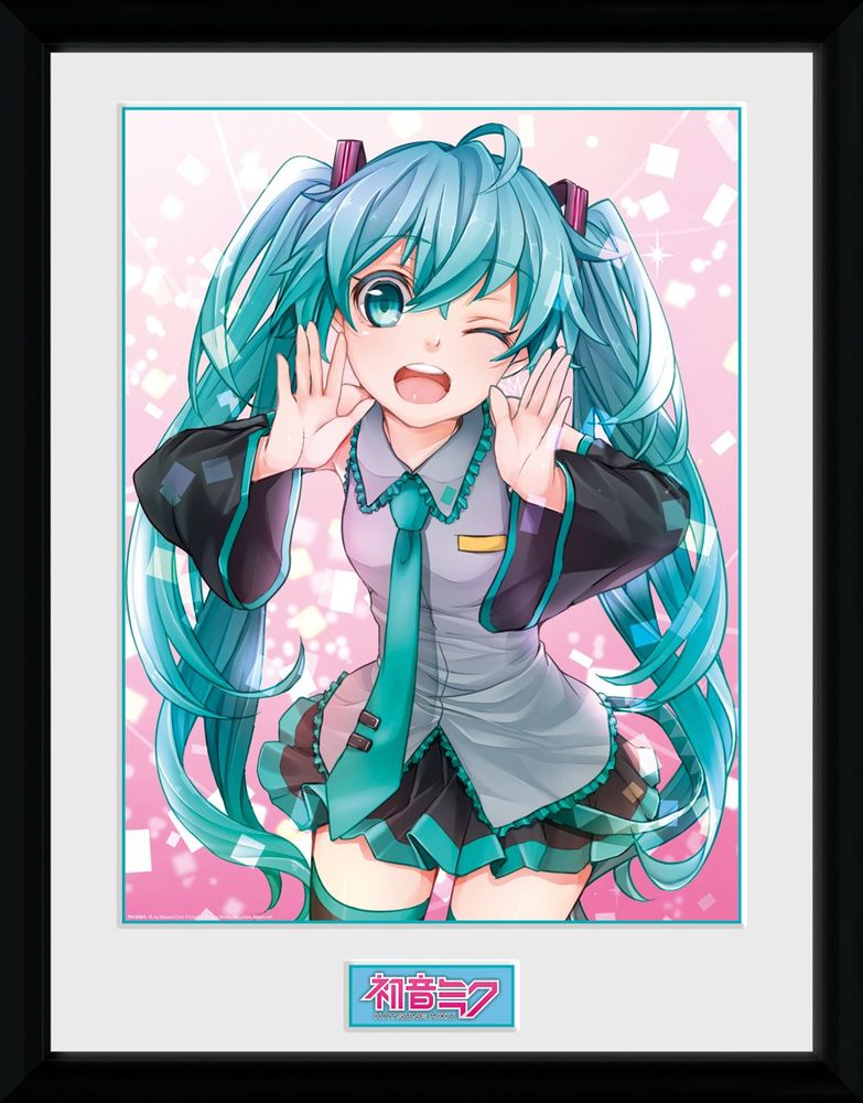 Hatsune Miku - Wink - Kehystetty taidejuliste
