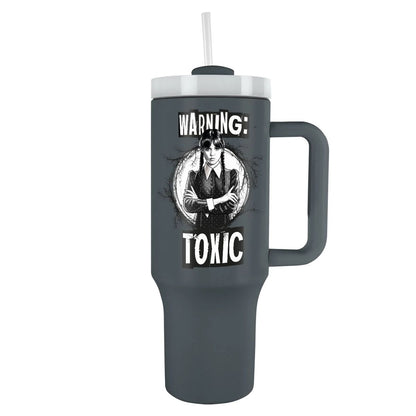 Wednesday - Warning Toxic - Isokokoinen termosmuki/matkamuki (n. 1200 ml)