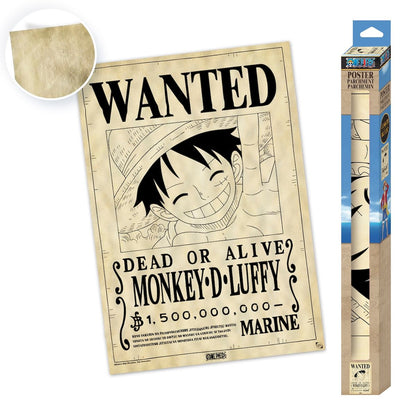 One Piece - Wanted Luffy - Pergamenttijuliste