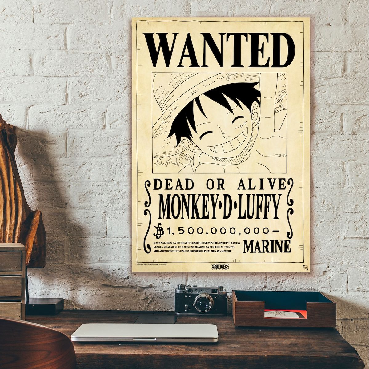 One Piece - Wanted Luffy - Pergamenttijuliste
