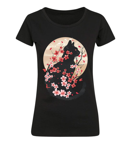 Dan Fajardo - Cat Cherry Blossom - Naisten T-paita
