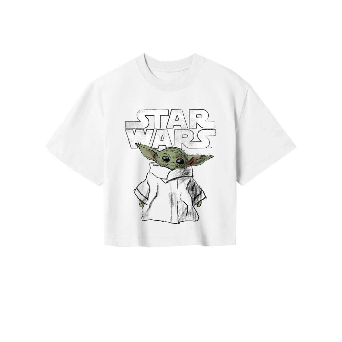 Star Wars: The Mandalorian - Child Sketch - Lyhyt paita (cropped)