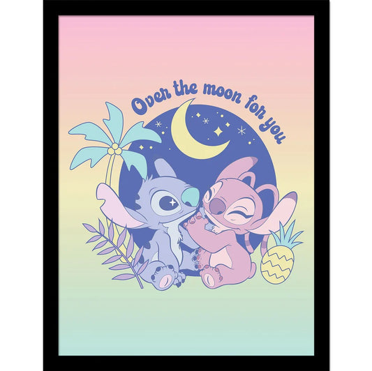 Lilo and Stitch - Over the Moon - Kehystetty taidejuliste