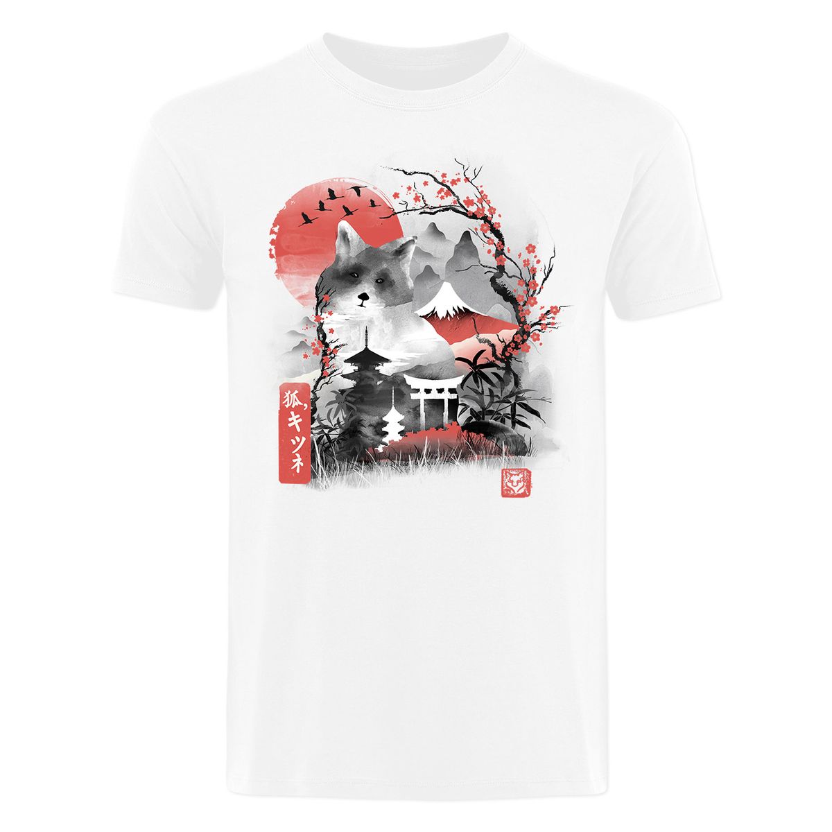 Dan Fajardo - Cherry Blossom Fox - T-paita