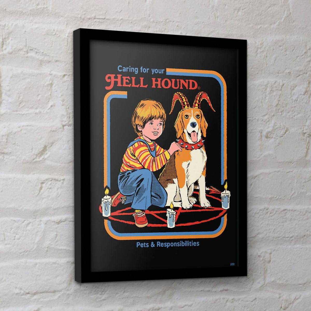 Steven Rhodes - Caring for Your Hell Hound - Kehystetty taidejuliste
