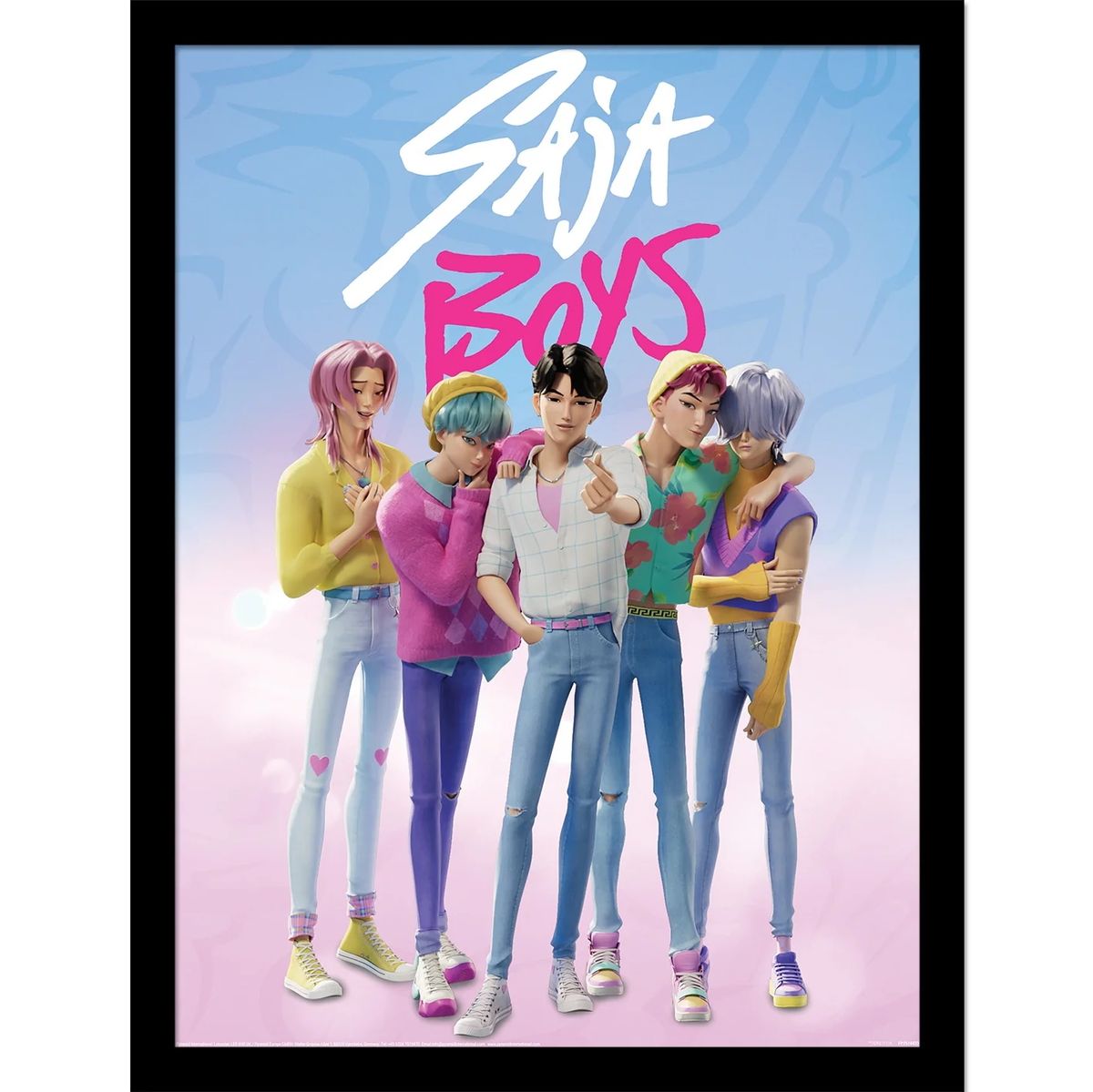 KPop Demon Hunters - Saja Boys - Kehystetty taidejuliste