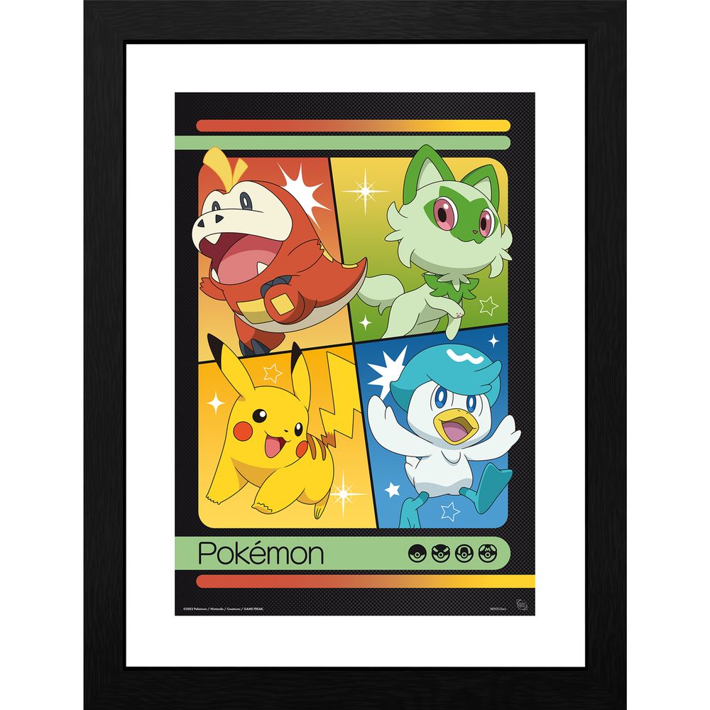 Pokémon - Scarlet & Violet Starters - Kehystetty taidejuliste